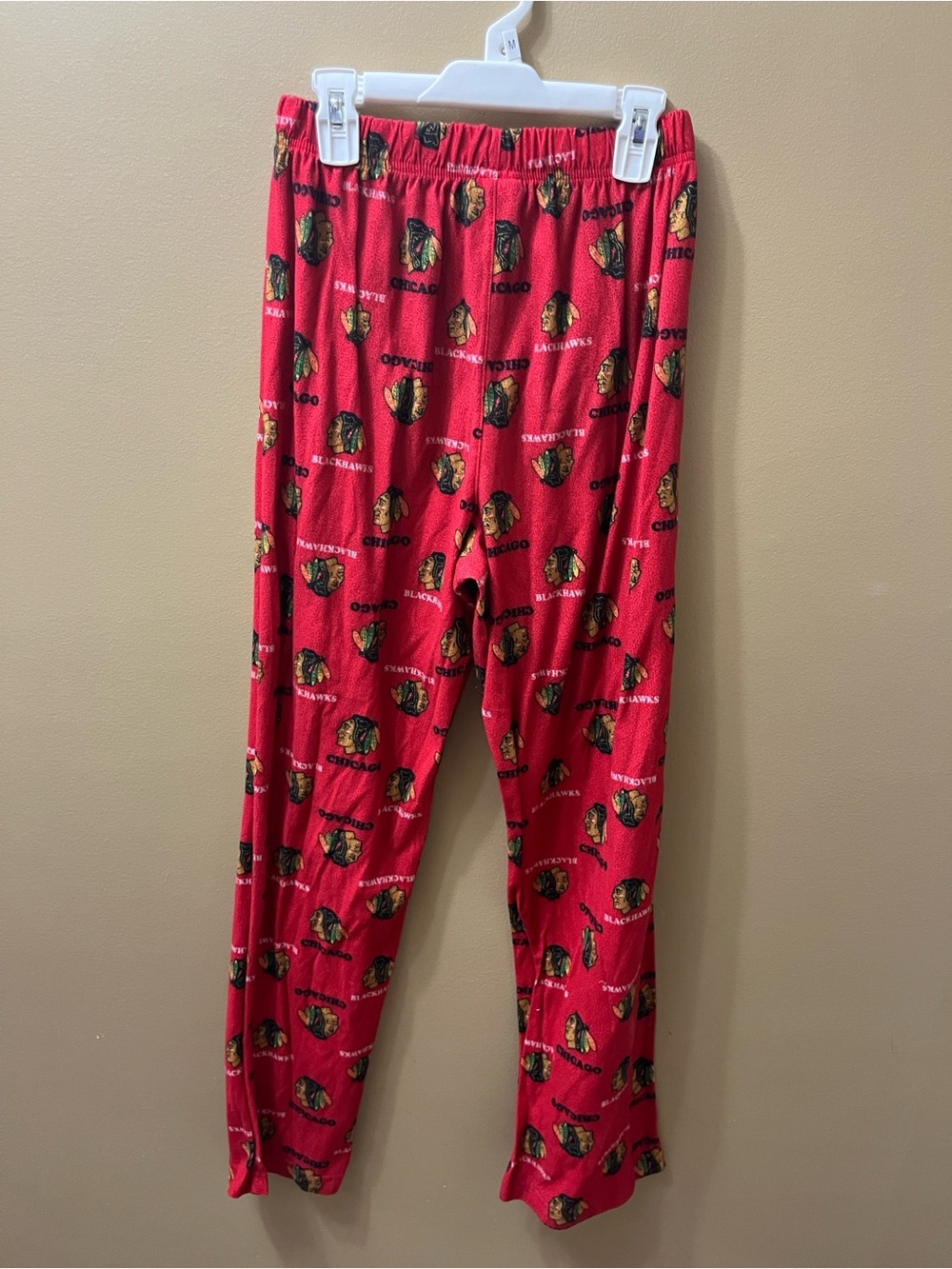 NHL Kids Red Blackhawks Logo Pajama Bottoms